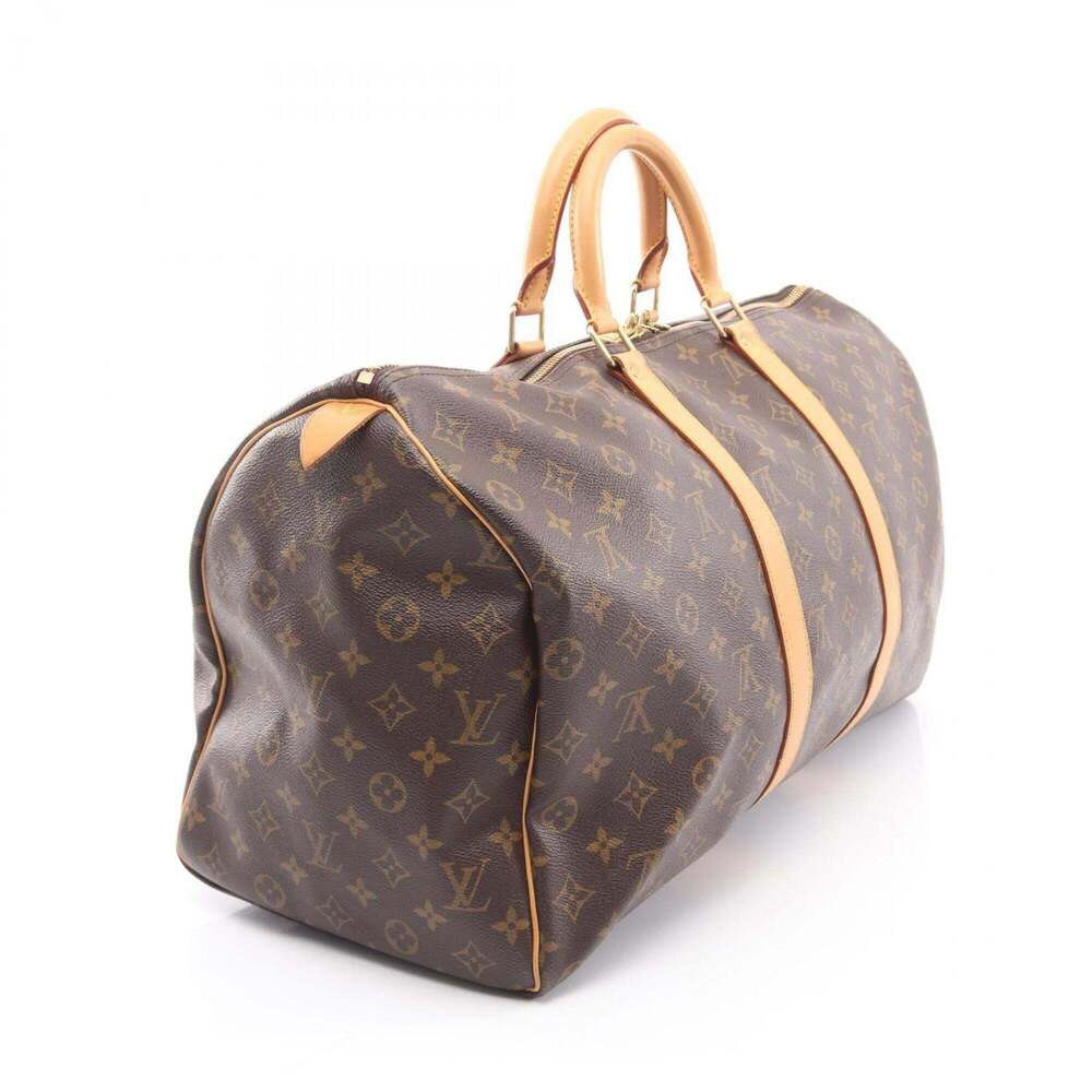 LOUIS VUITTON Brown Monogram Leather Keepall 50 Boston Bag - Picture 2 of 10